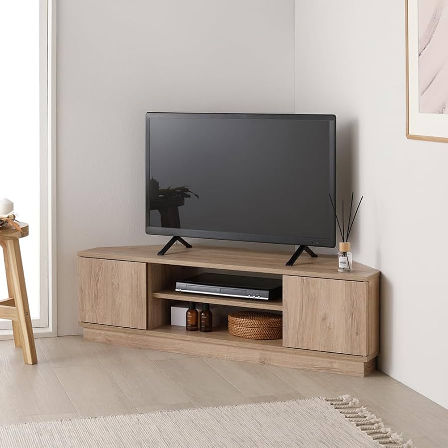 コーナーテレビ台 ナチュラル 110cm Amazon｜RASIK テレビ台 コーナー 角置き 110cm幅 ナチュラル 43型